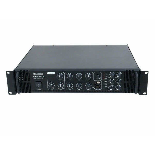 Omnitronic MPVZ-350.6 100V Mix Versterker 350W 6 Zones – volume per zone Omnitronic MPVZ-350.6 100V Mix Versterker 350W 6 Zones – volume per zone